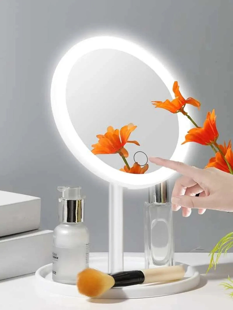 Espelho de Maquiagem LED com 3 Modos de Iluminação
