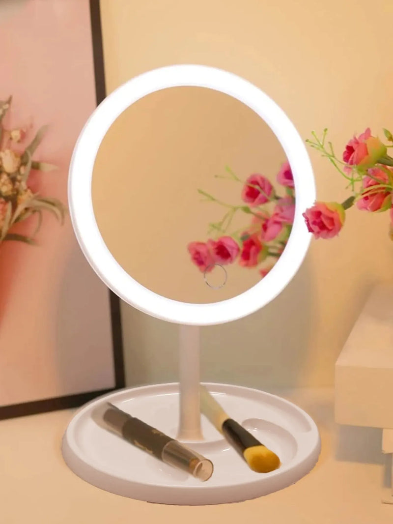 Espelho de Maquiagem LED com 3 Modos de Iluminação